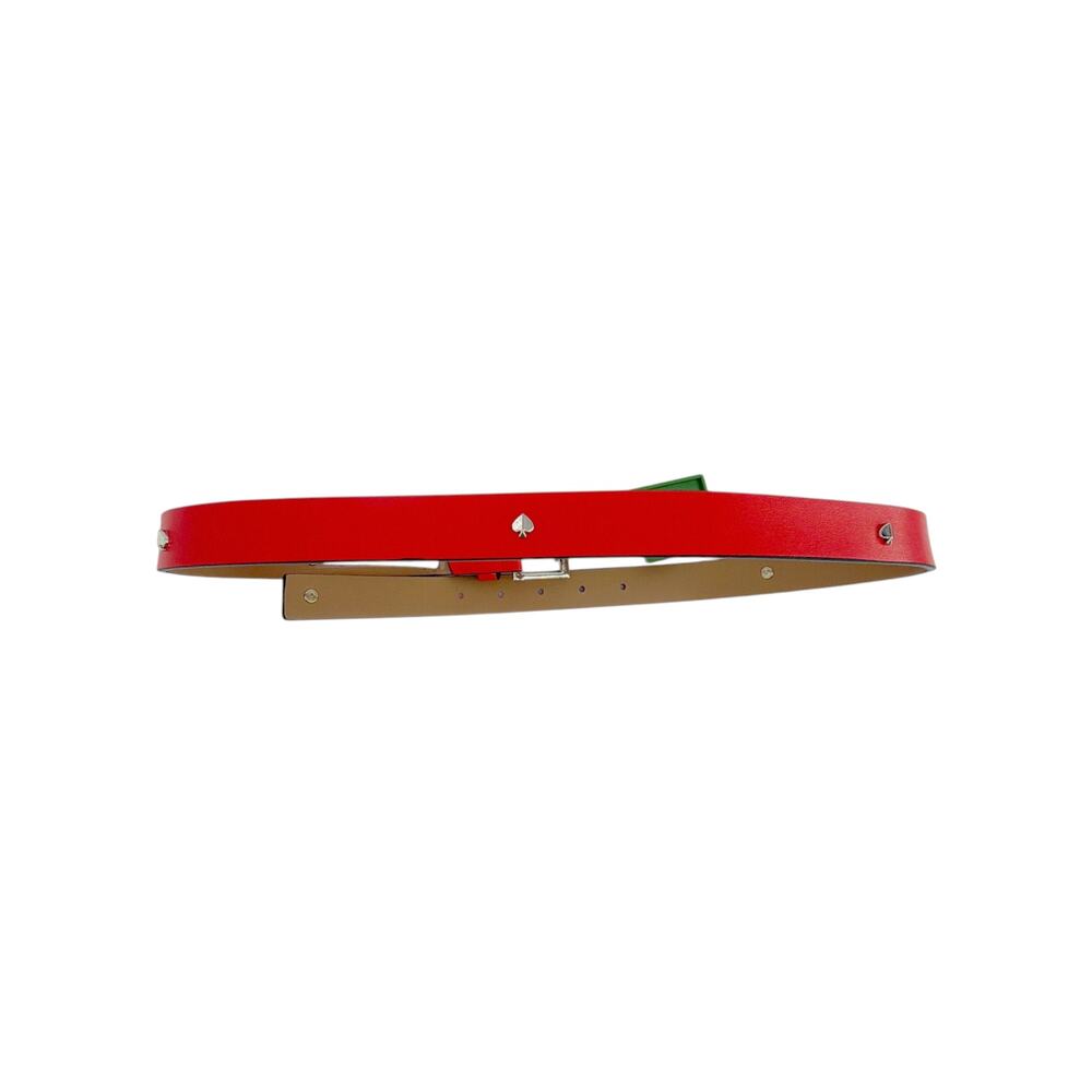 KATE SPADE New York Spade Stud Leather Belt in Maraschino M - Picture 5 of 7